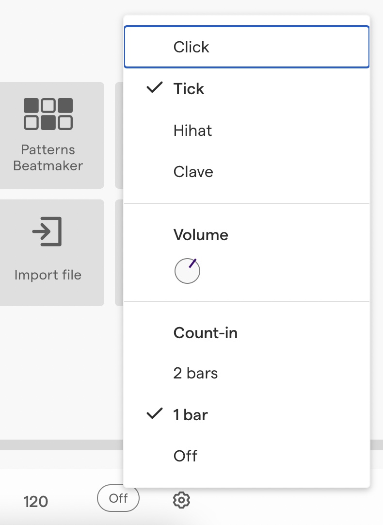 Change metronome settings Soundtrap Support