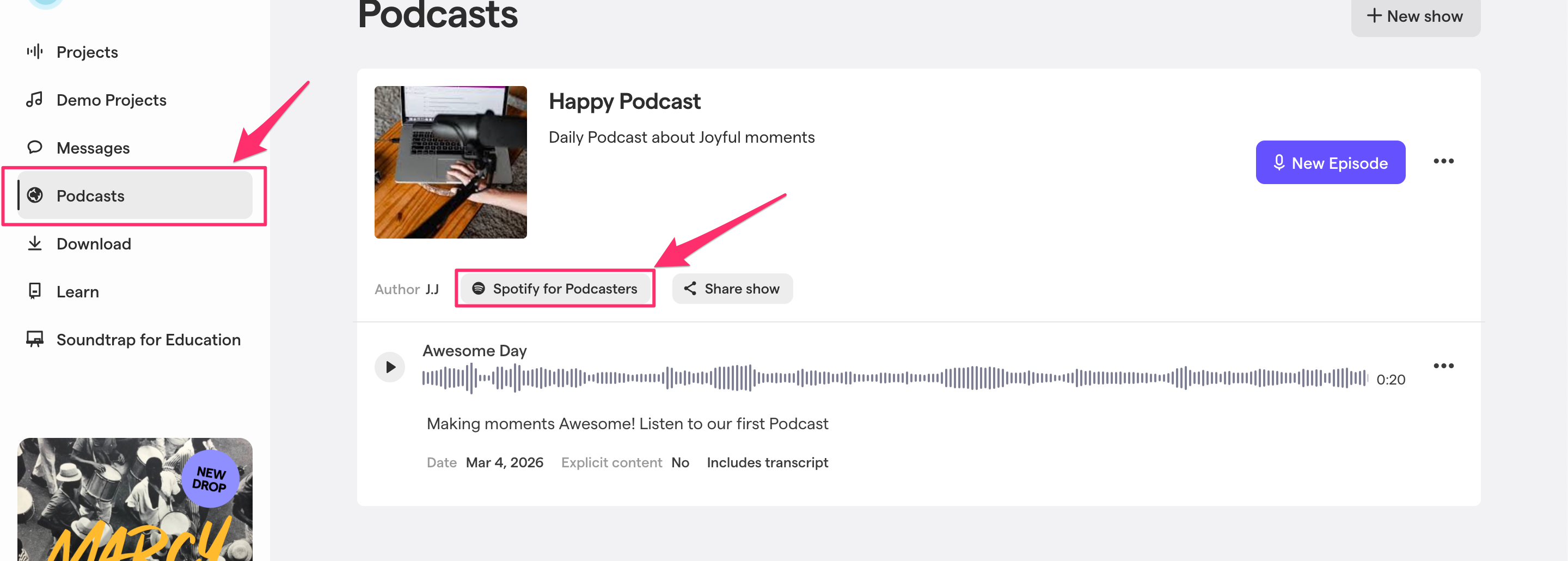 Claiming your Soundtrap podcast in Spotify – Soundtrap Support