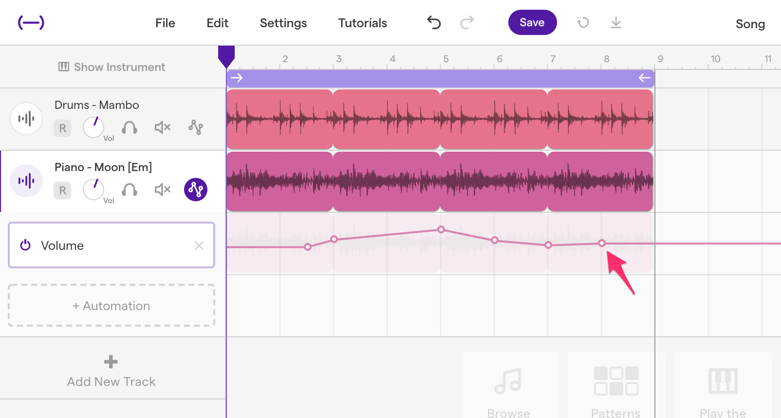 Is there a way to make volume/effect changes within a