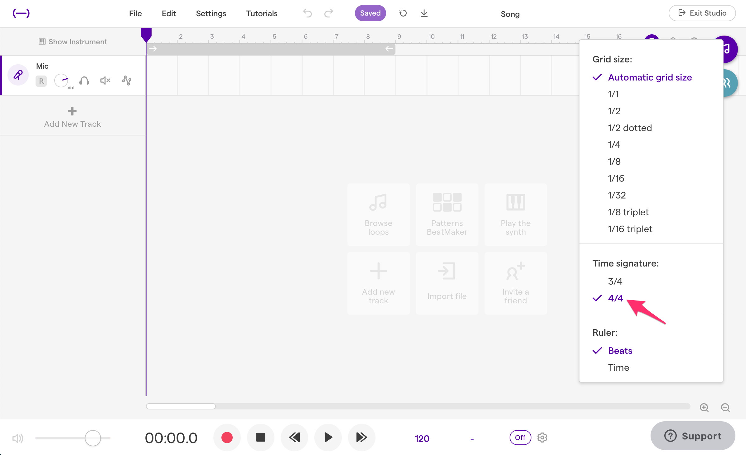 Changing time signature (and what it means) Soundtrap Support