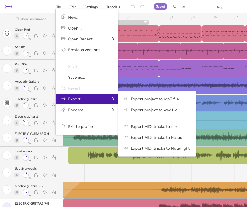 studio one 3 file save mp3