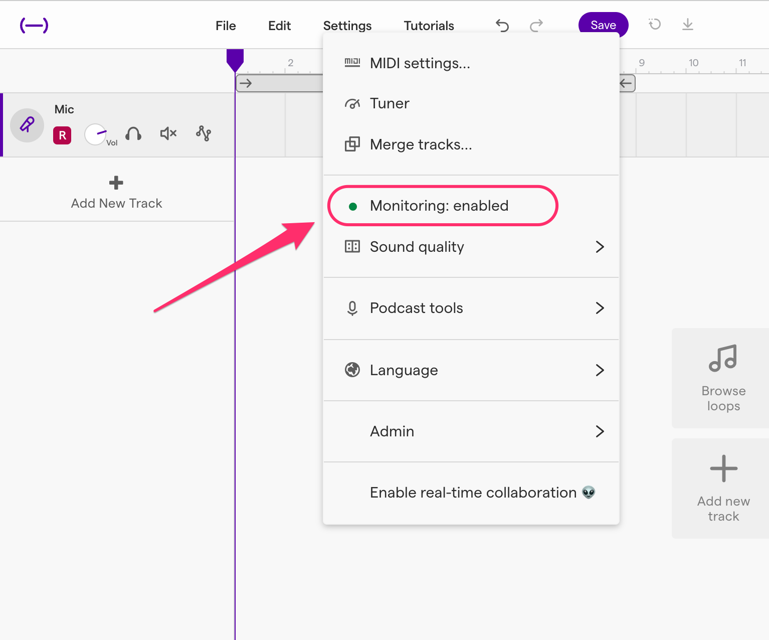 Monitor your recording Soundtrap Support